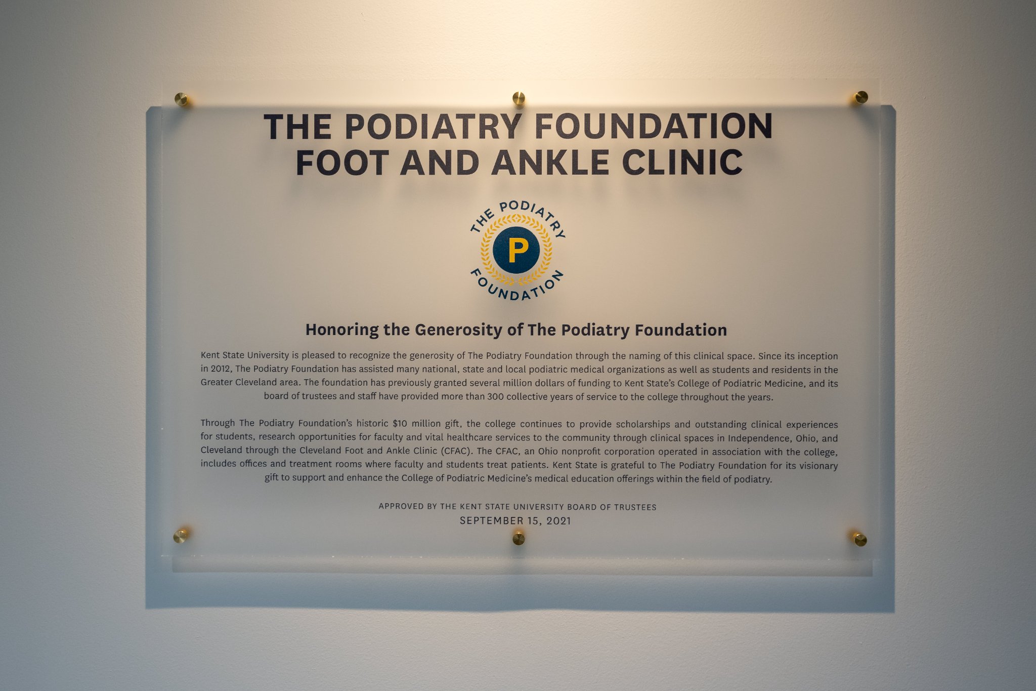 KSUCPM Dedicates The Podiatry Foundation Foot and Ankle Clinic in